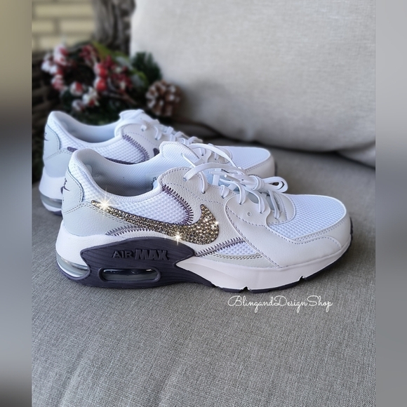 Nike Air Max Excee Womens Purple Sneakers Shoes Made with Swarovski Crystals - Picture 5 of 8